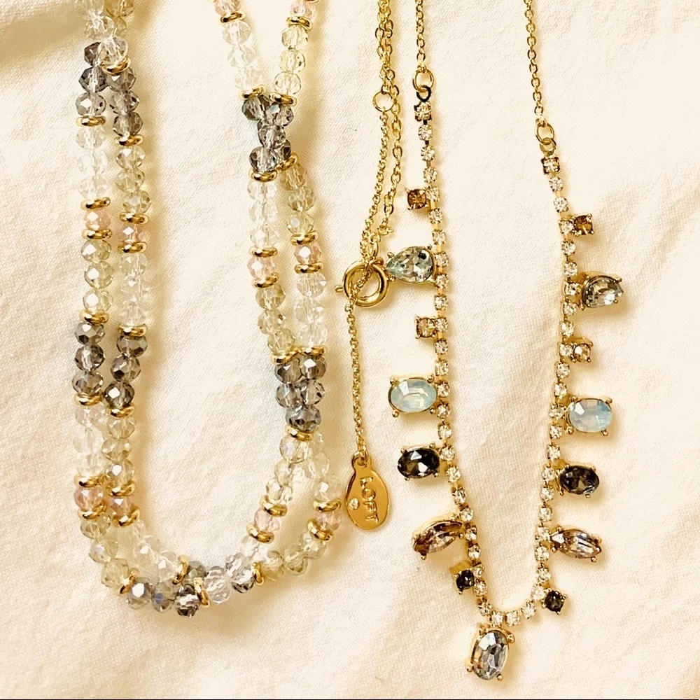 LOFT Set of Two NEW Necklaces Sparkle + Gemstones